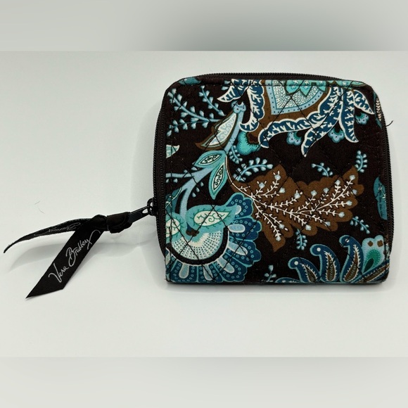 Vera Bradley Women's Floral Wallet - Black‎ and Blue - Picture 2 of 6
